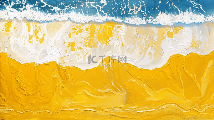 手绘墙面腻子作画大海沙滩的背景