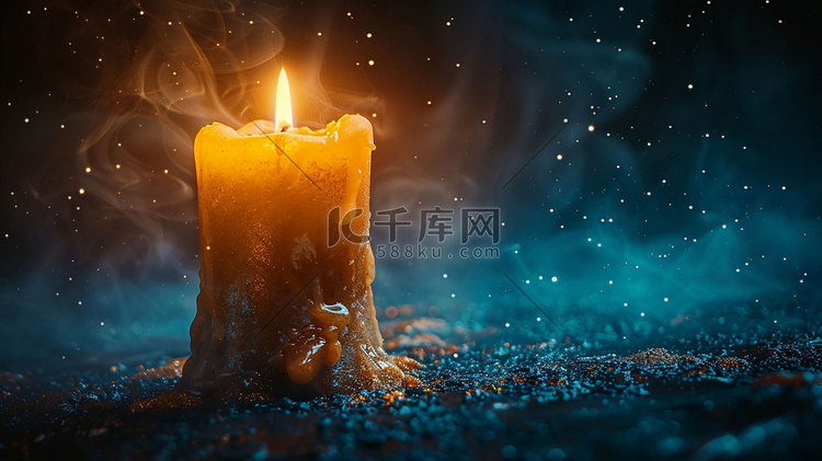 蜡烛星星之火立体描绘摄影照片