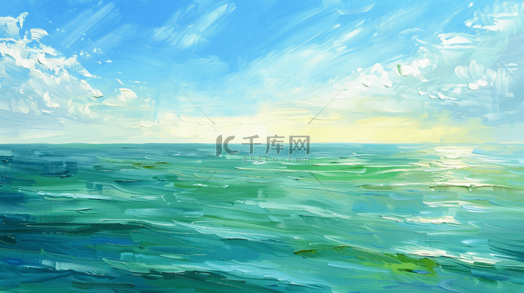 蓝色大海海水碧绿海岸线的背景