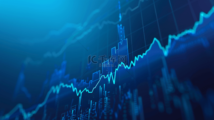 蓝色科技金融数据数字化屏幕商务