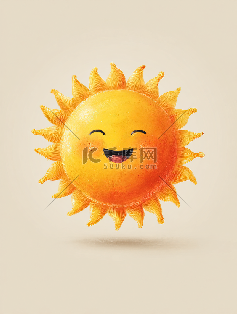 手绘微笑太阳背景