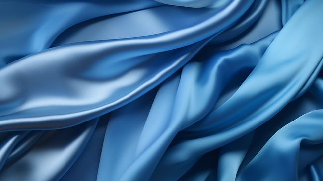 蓝色丝绸绸缎挡材质布料背景图片