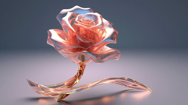 晶莹剔透的水晶玫瑰图片