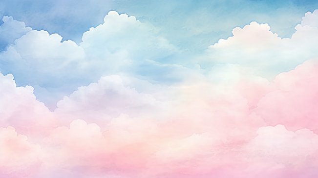 调色板

用柔和色调的水彩手绘天空云朵背景。图片