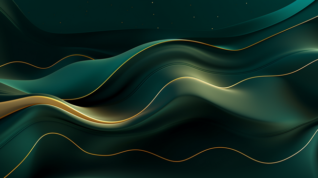 豪华现代 3D 背景绿色波浪渐变抽象。图片