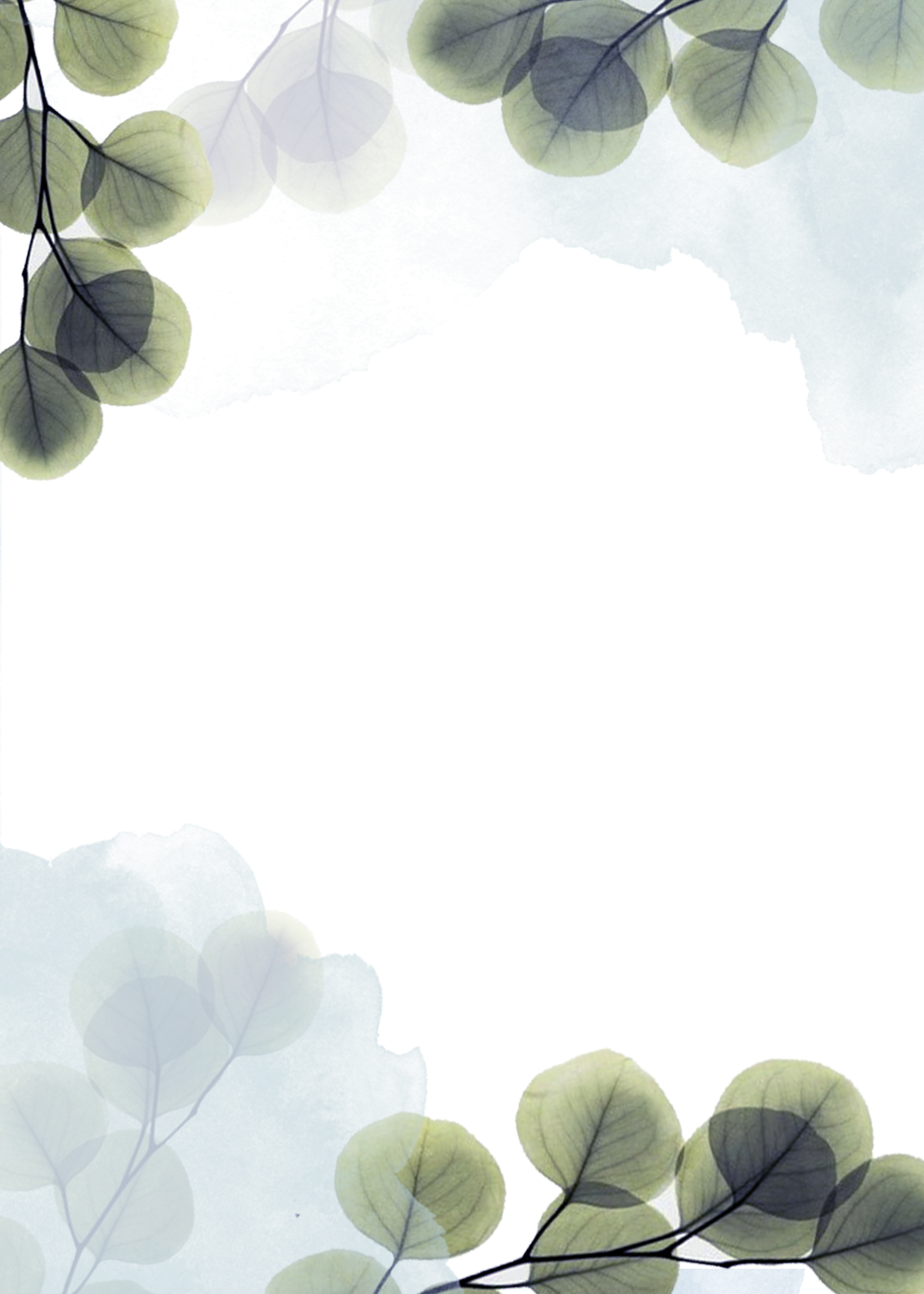 绿色白底灰色圆形树叶森系背景图片