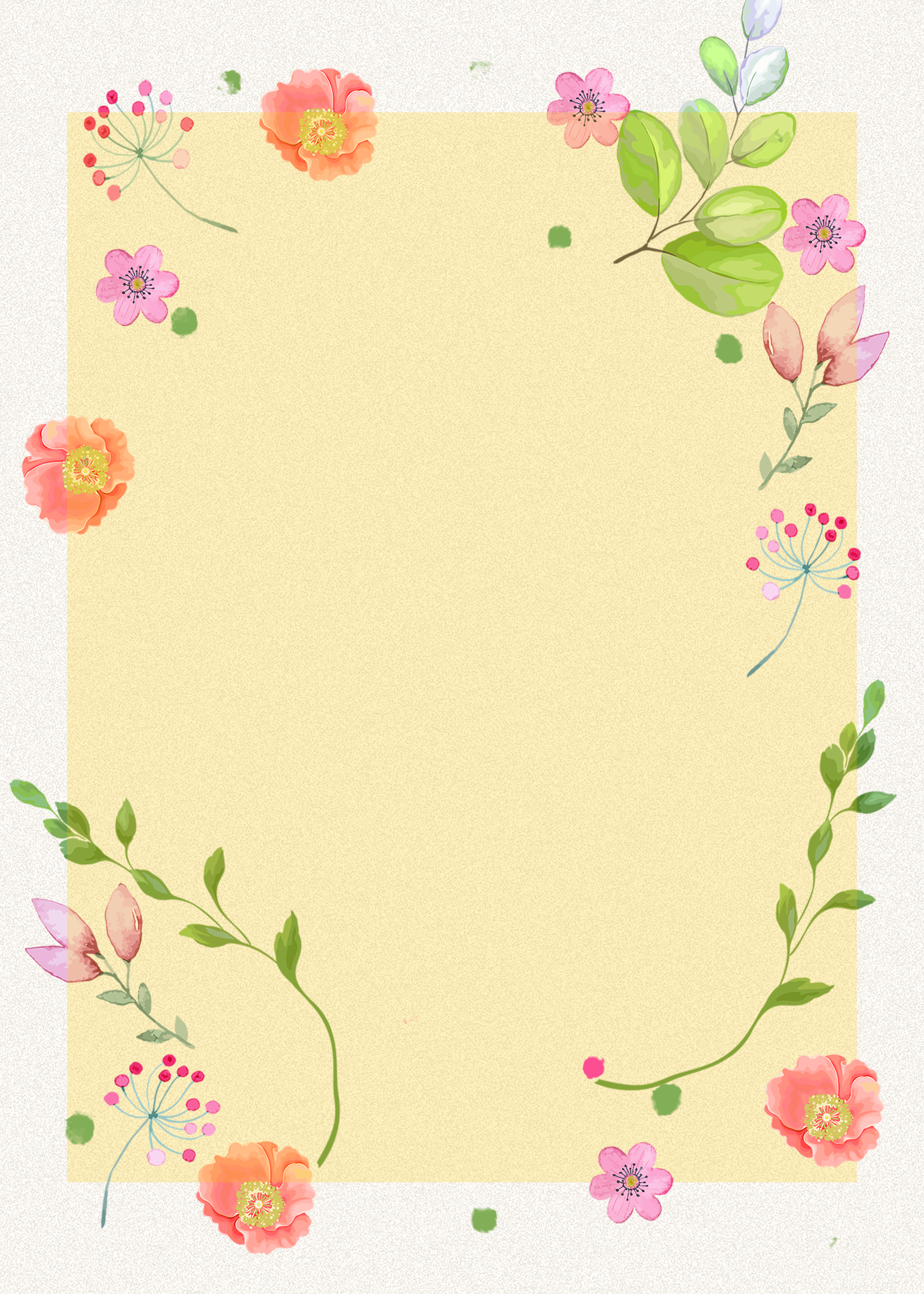 植物花卉简约边框背景图片