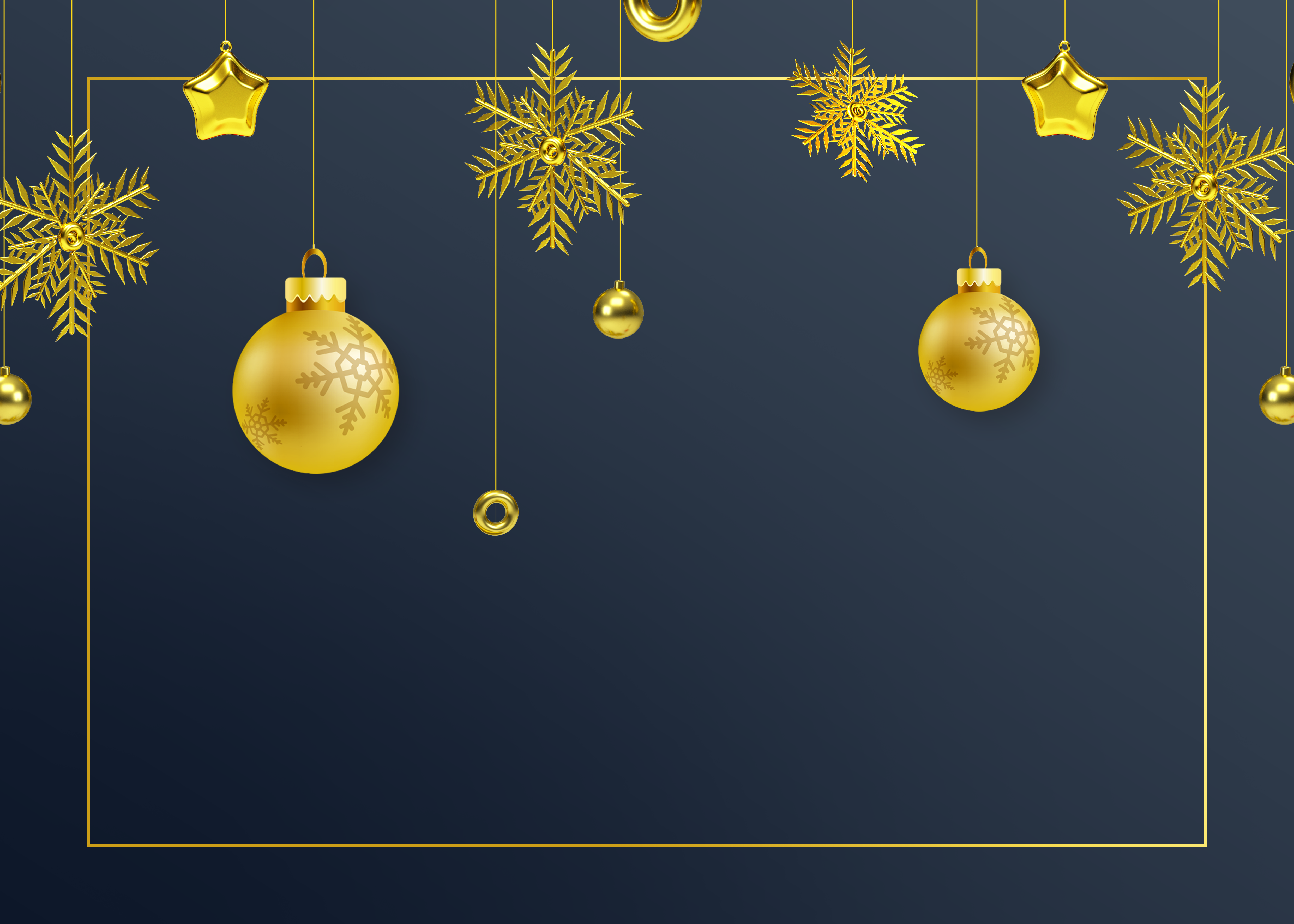 圣诞节质感垂吊金色装饰吊坠背景图片