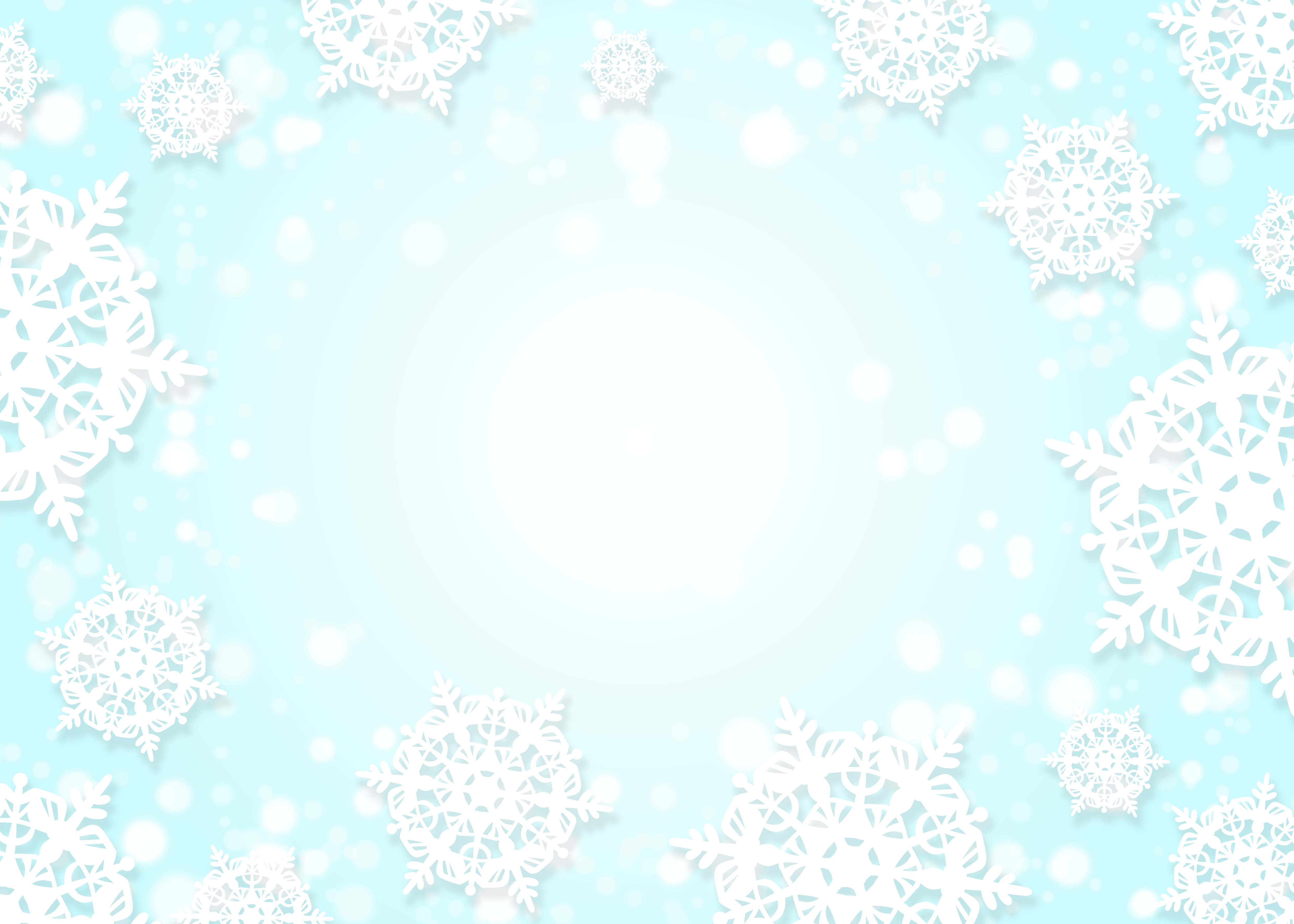 雪花冬季卡通剪纸蓝色背景图片