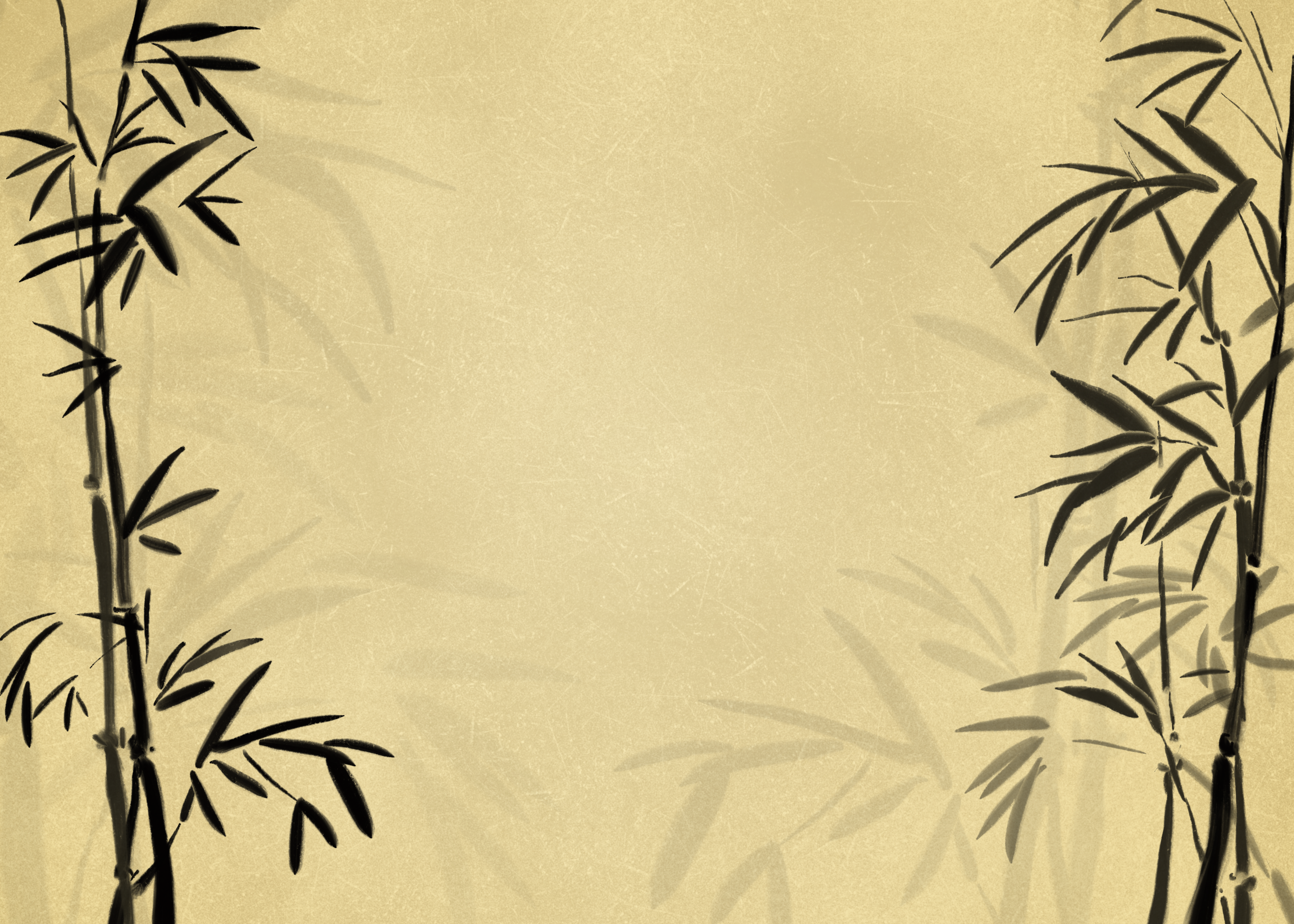 竹子黑色线条涂鸦水墨背景图片