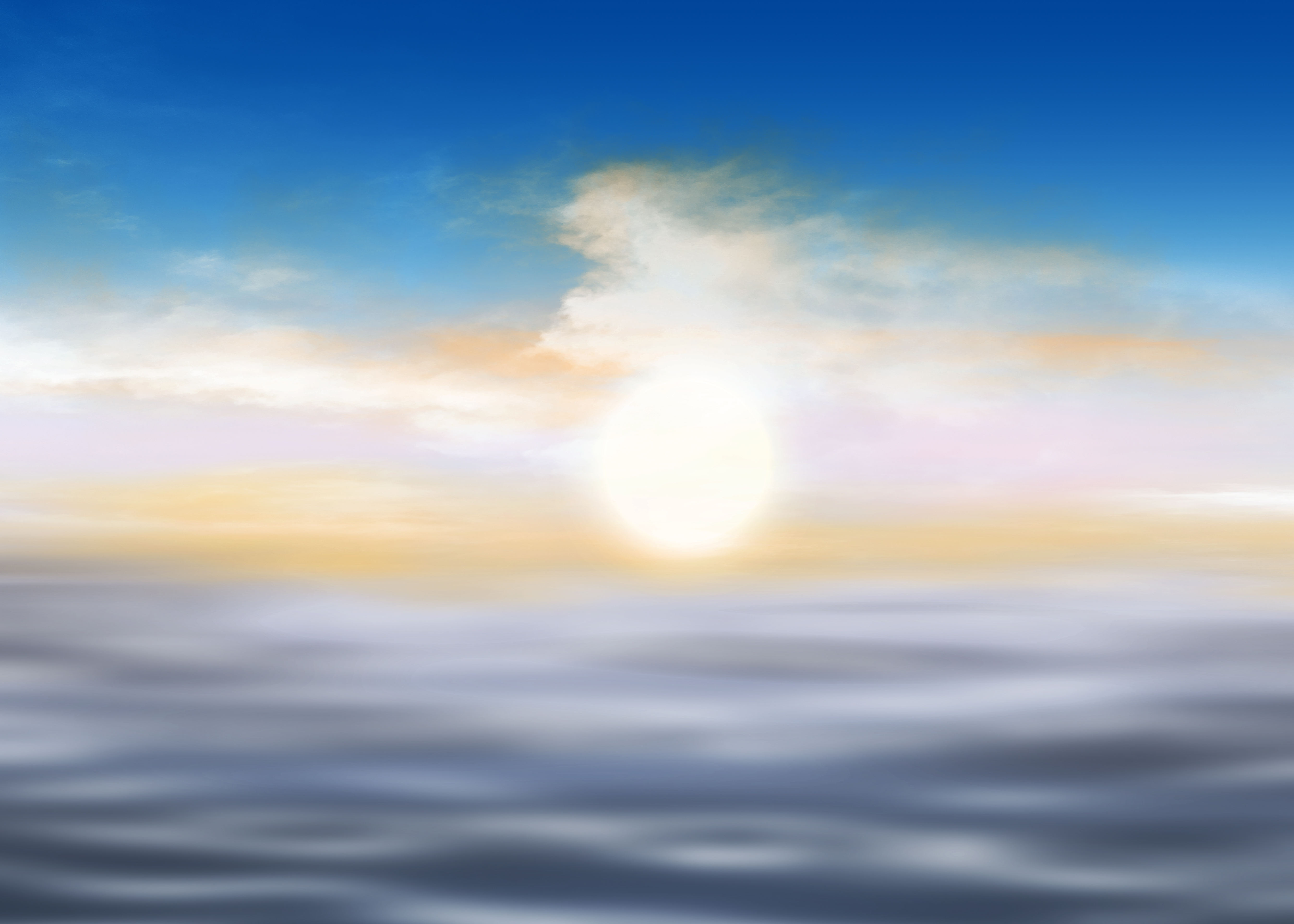 海洋日落蓝天晴空背景图片