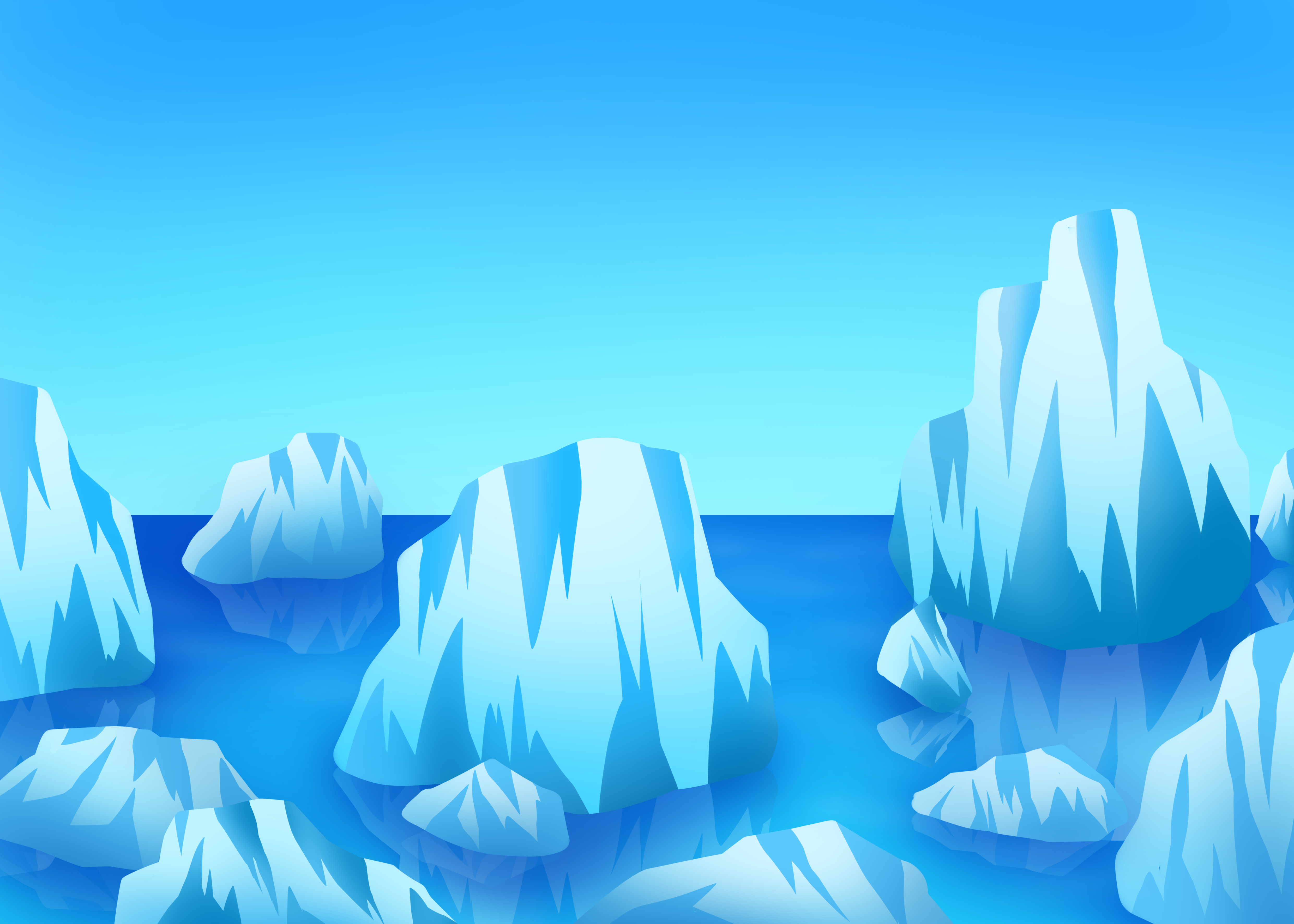 冰山冰川北极南极卡通蓝色背景图片