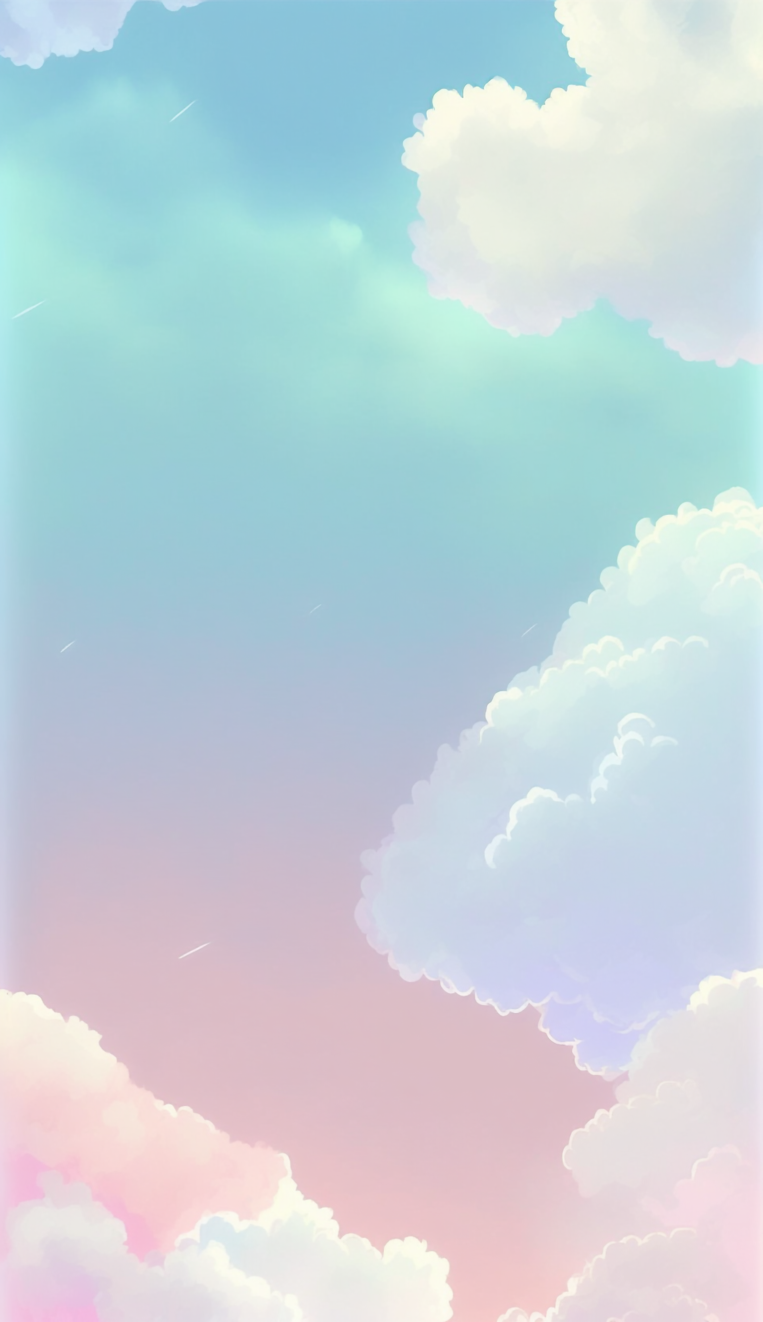 天空云朵柔和色彩卡通可爱背景图片