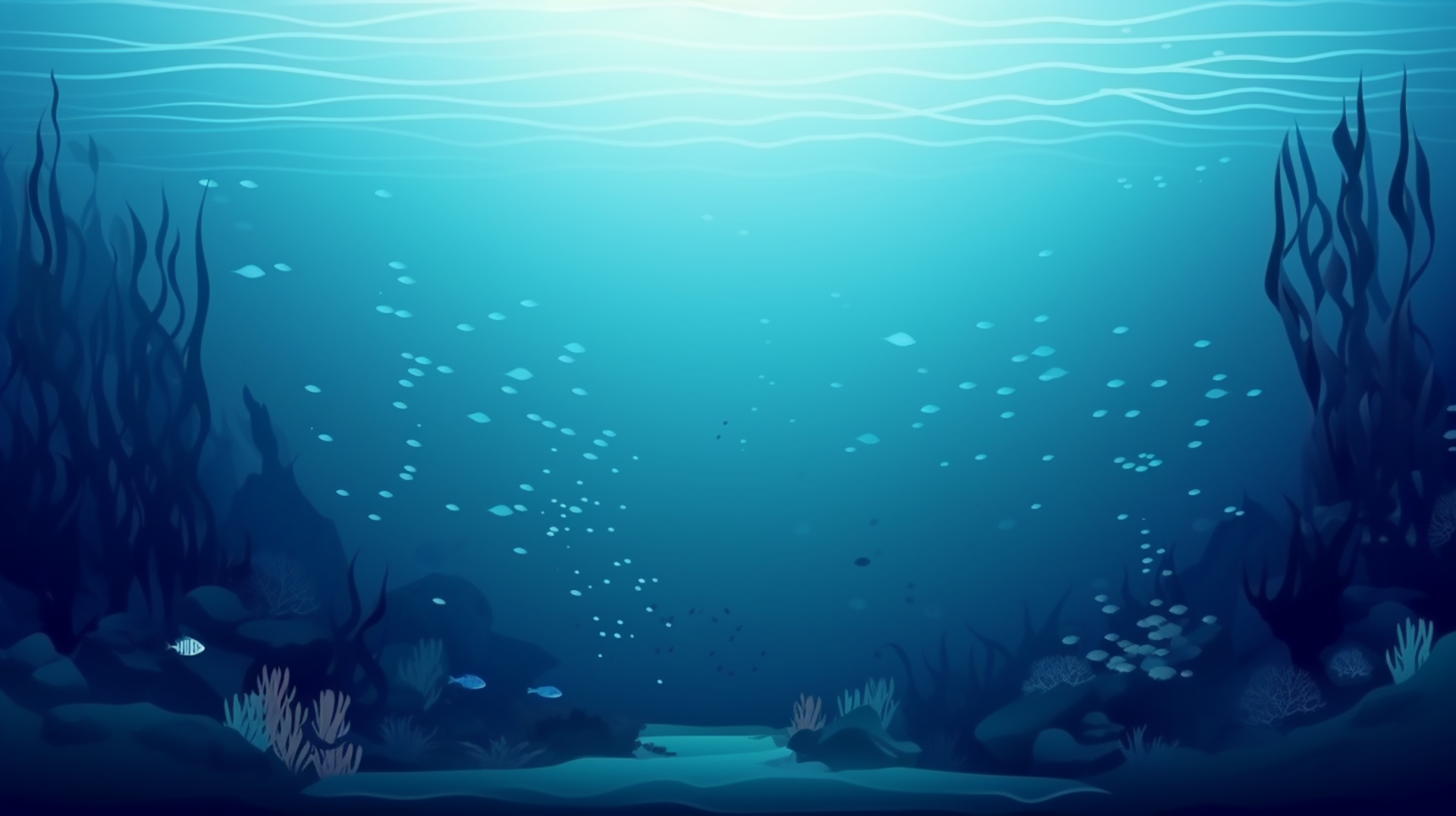 深海气泡植物大海卡通广告背景图片