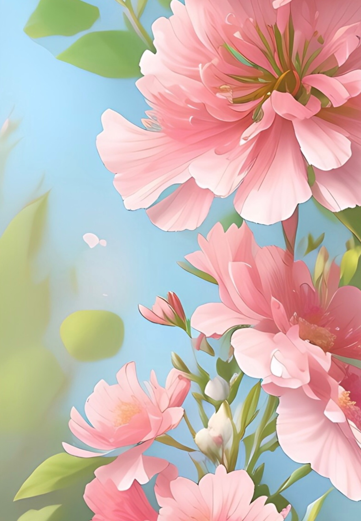 花朵美丽桃花插画图片