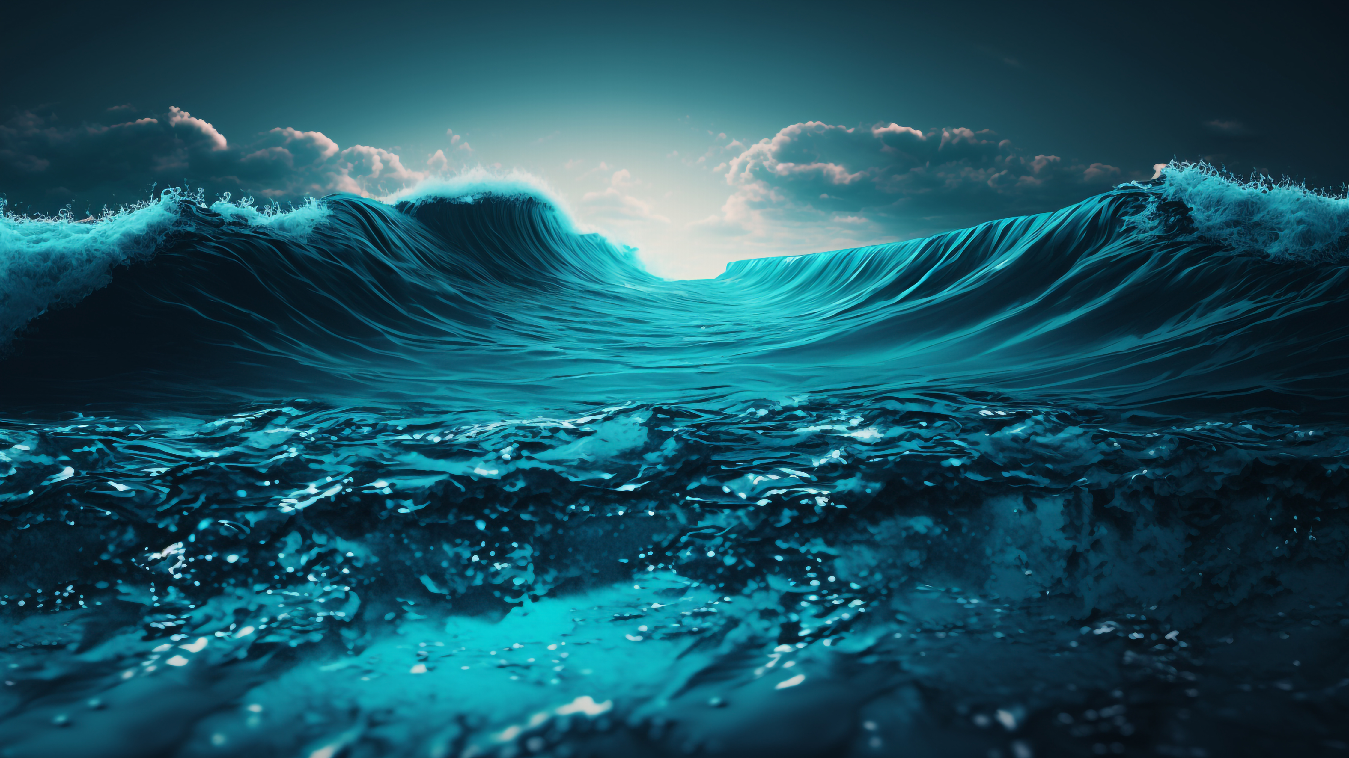 海水海面浪花蓝色背景图片