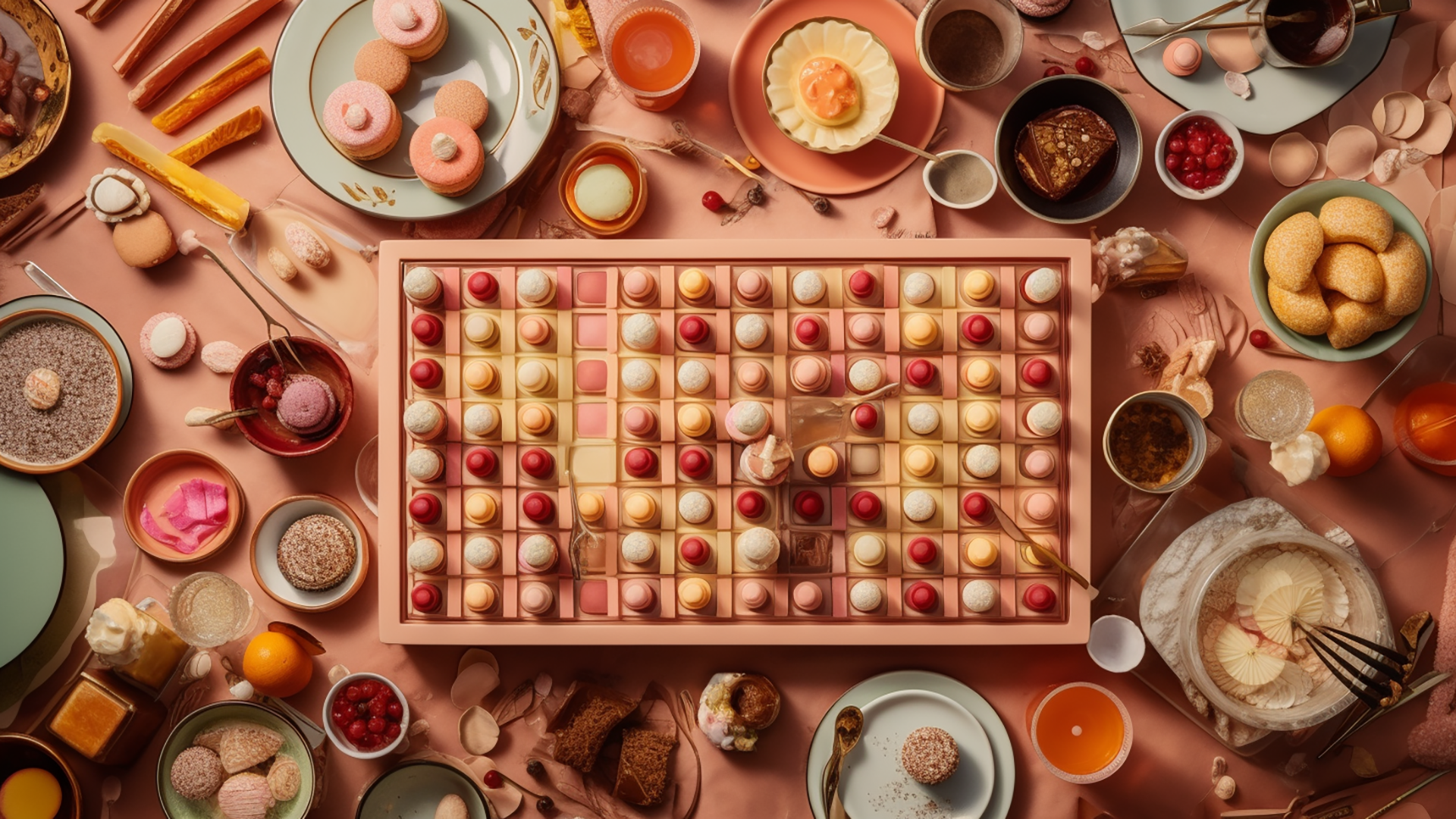 马卡龙甜品美食场景摄影广告背景图片