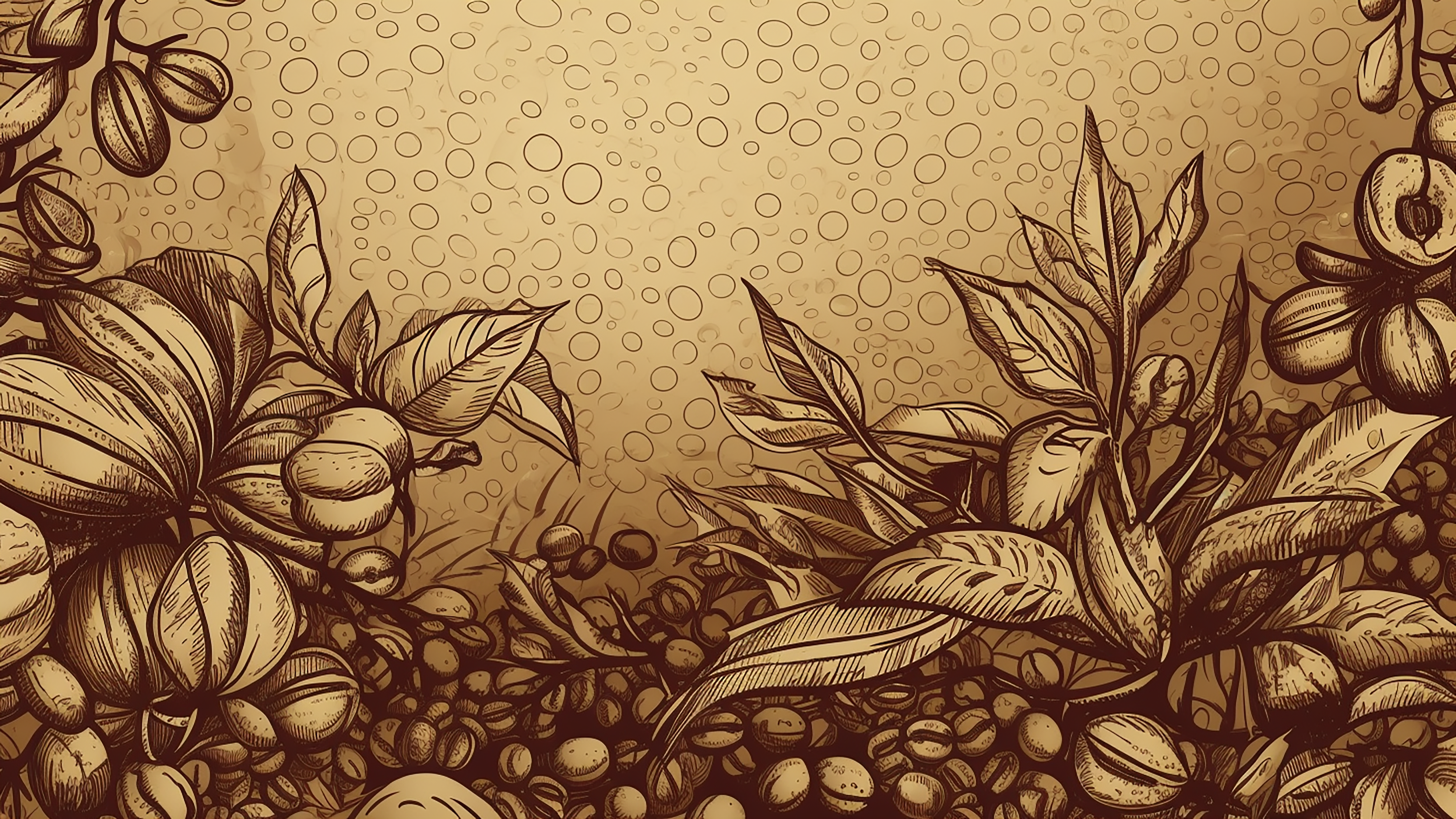 咖啡咖啡豆植物插画海报图片