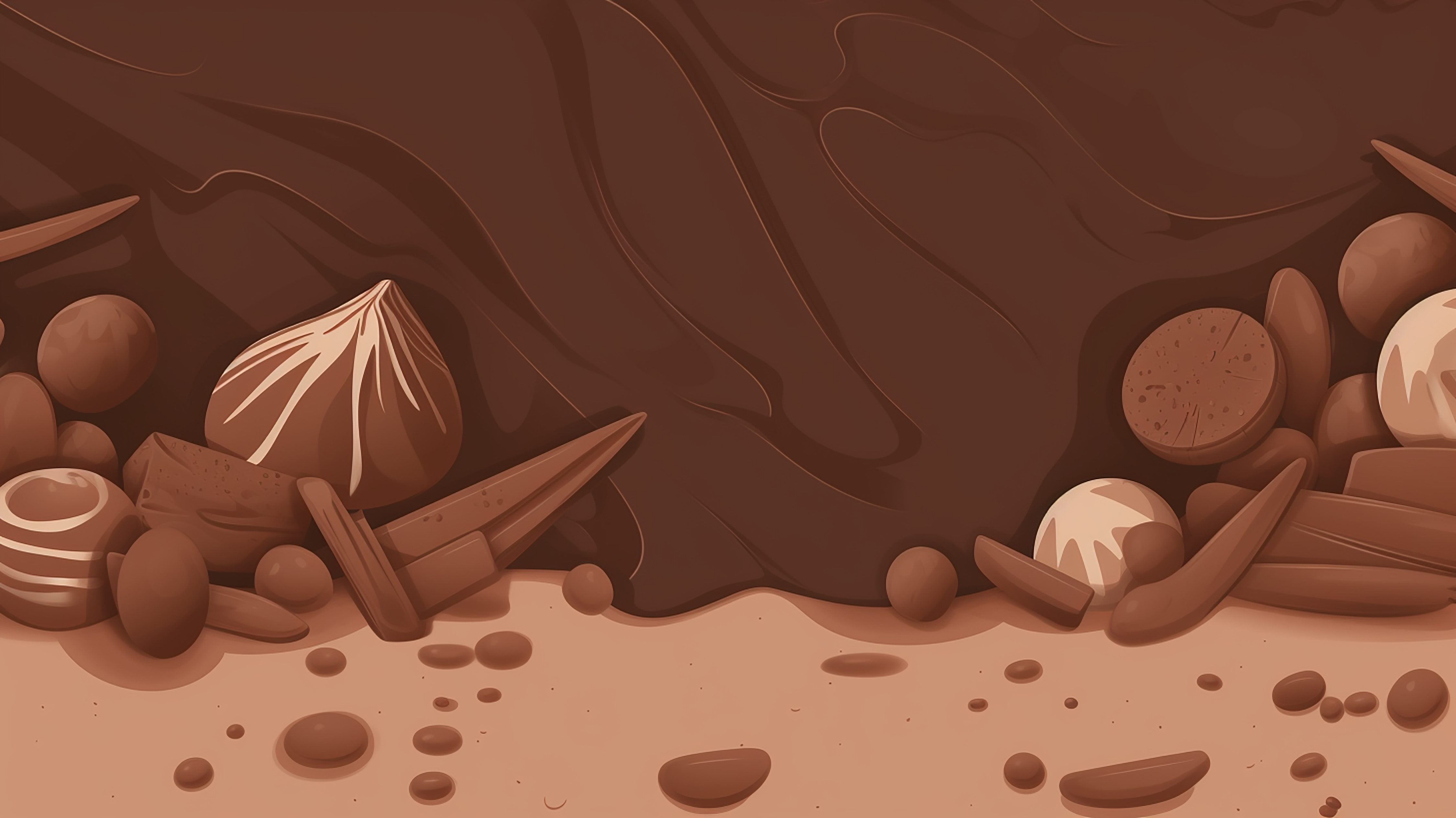 巧克力糖果插画背景图片