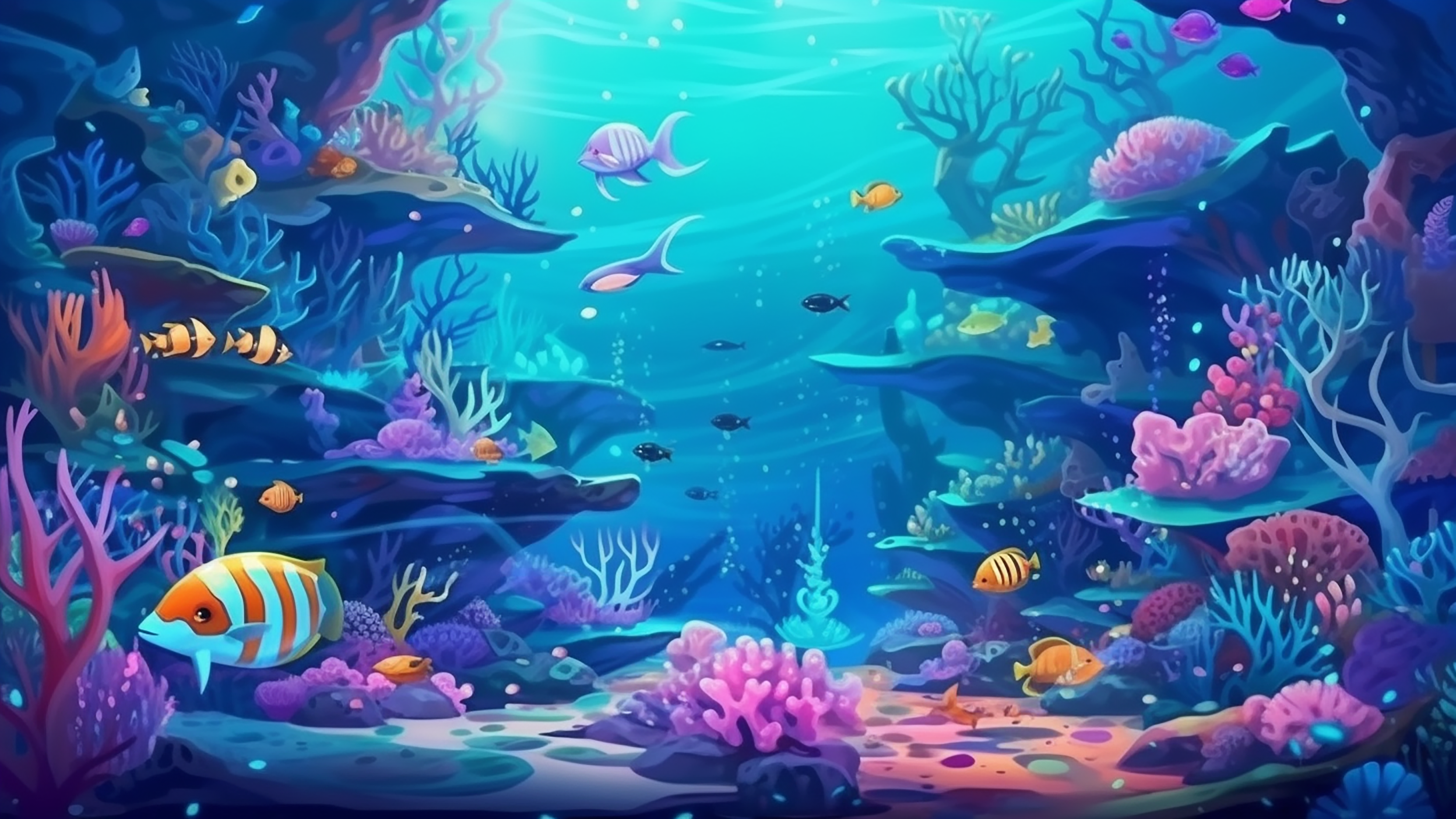 海底世界珊瑚紫色背景图片