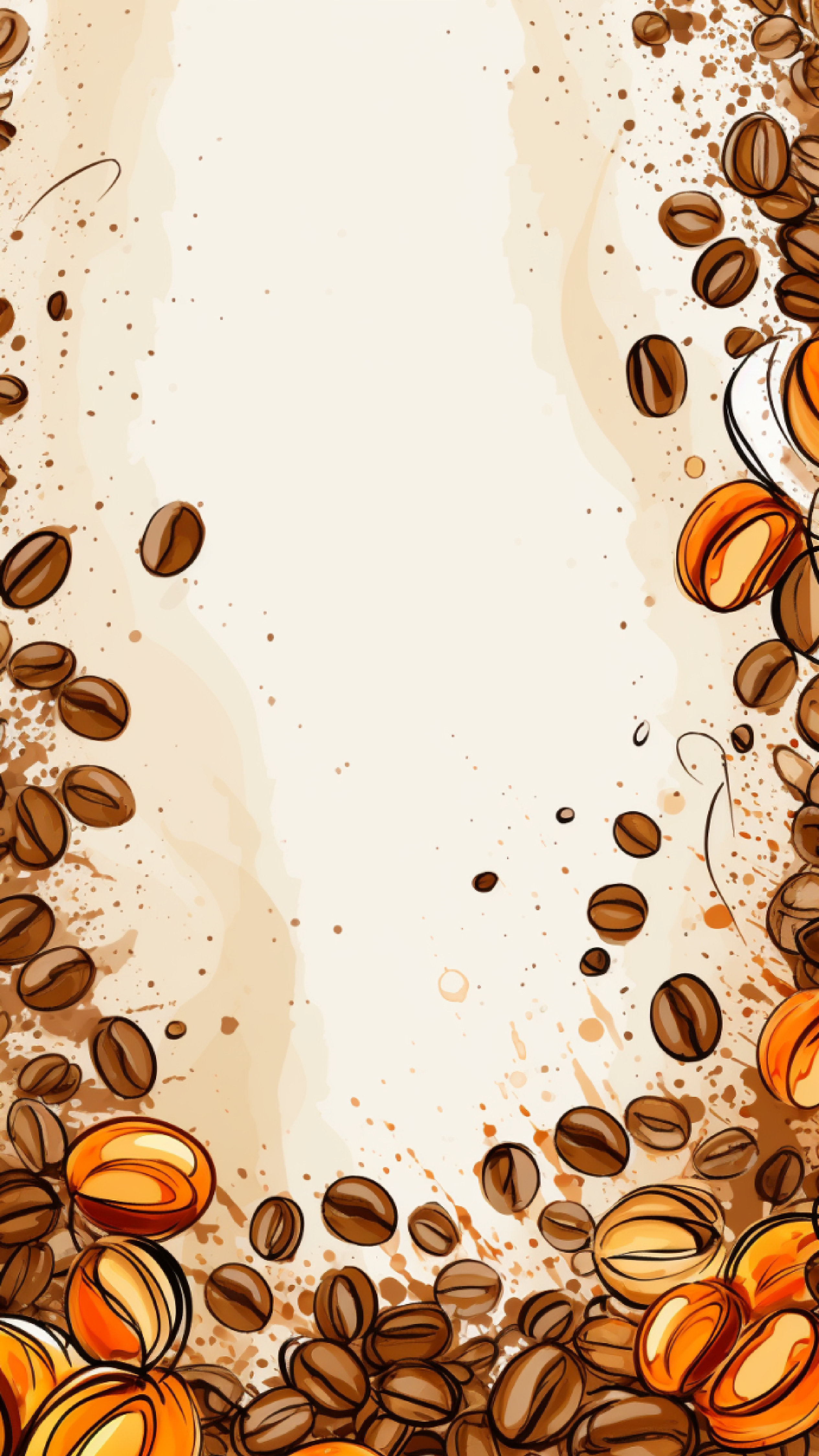咖啡豆烘焙棕色扁平背景图片