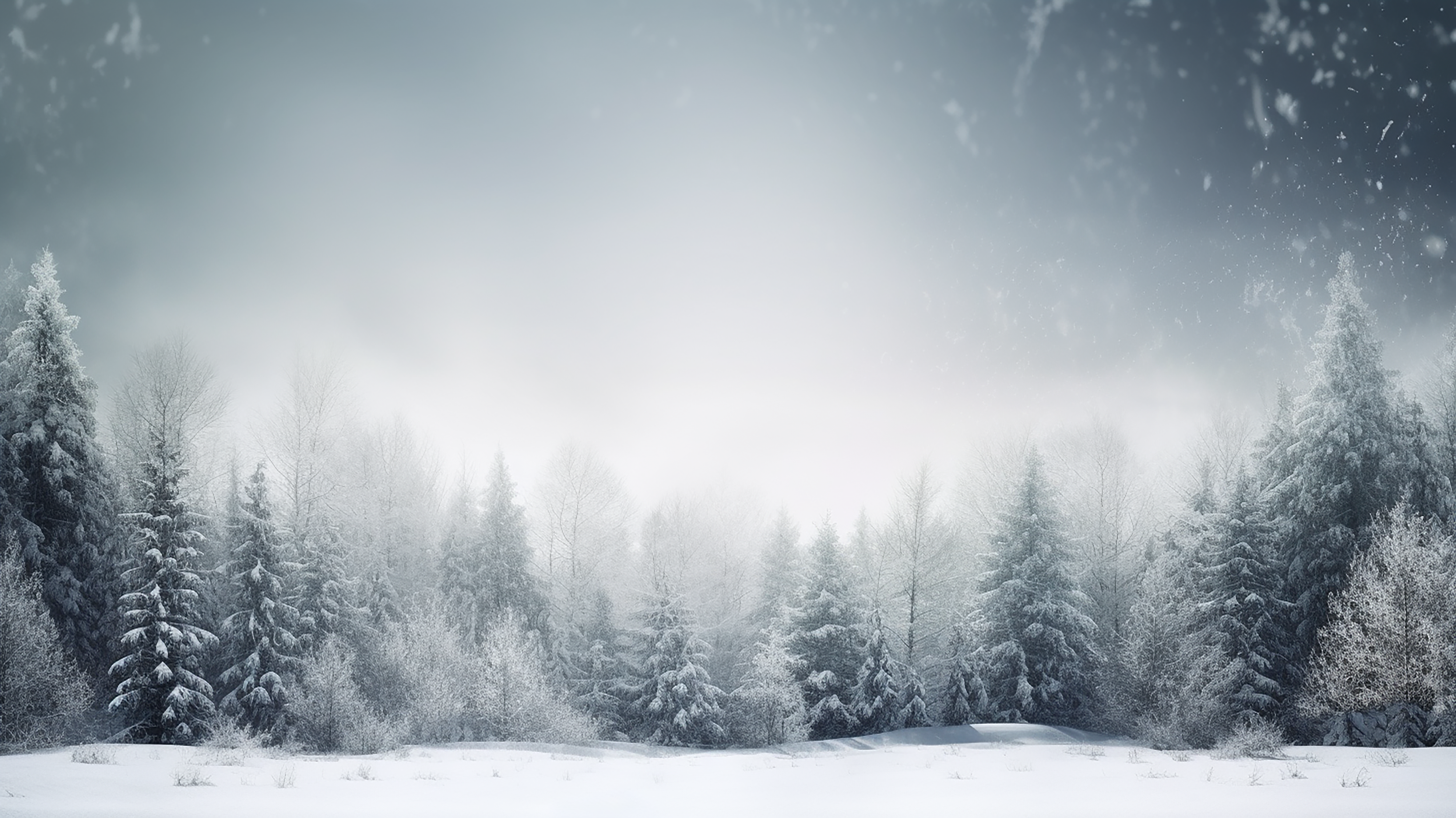 冬天自然风景插画图片