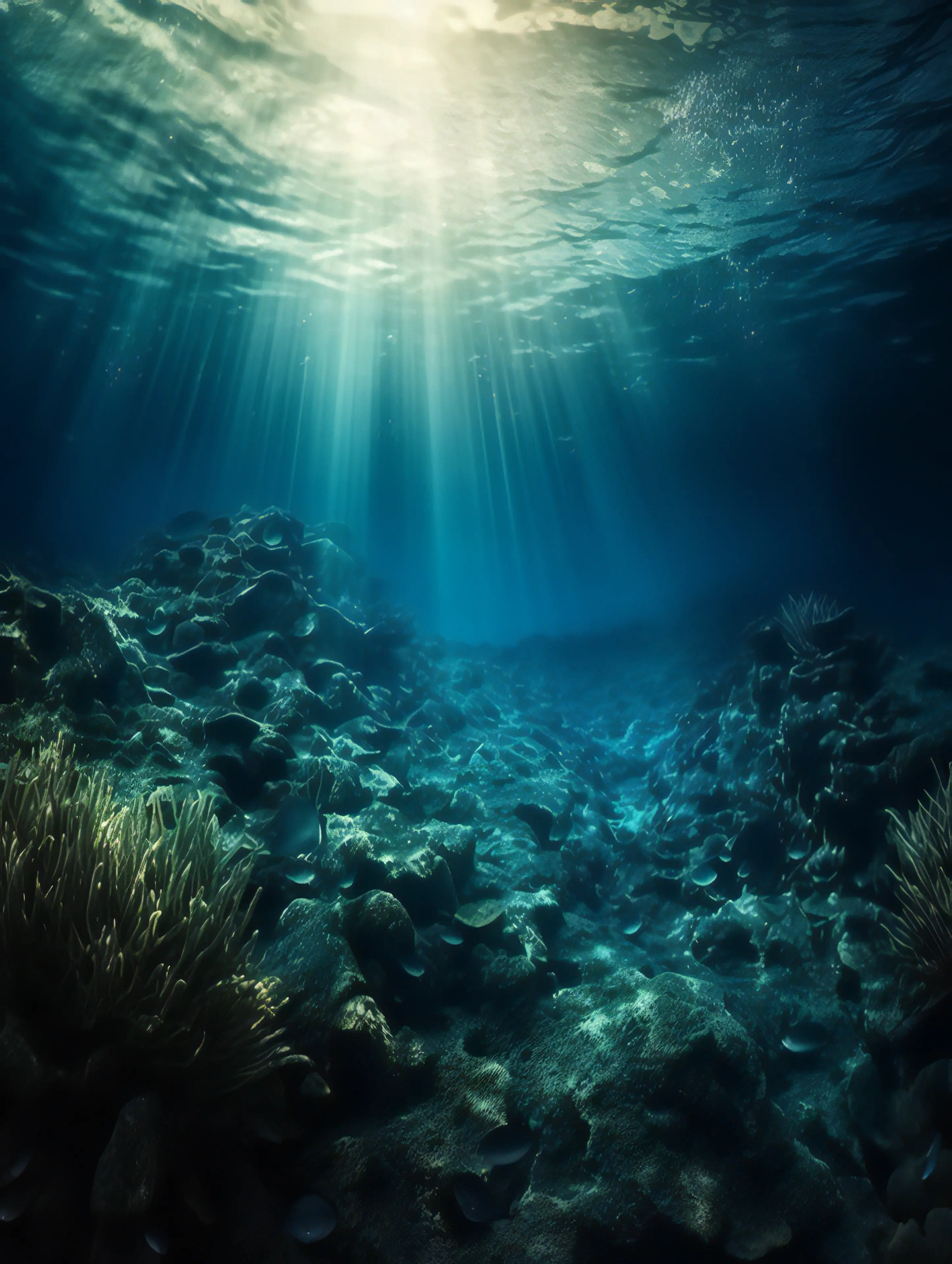 日光海水珊瑚海底世界摄影广告背景图片