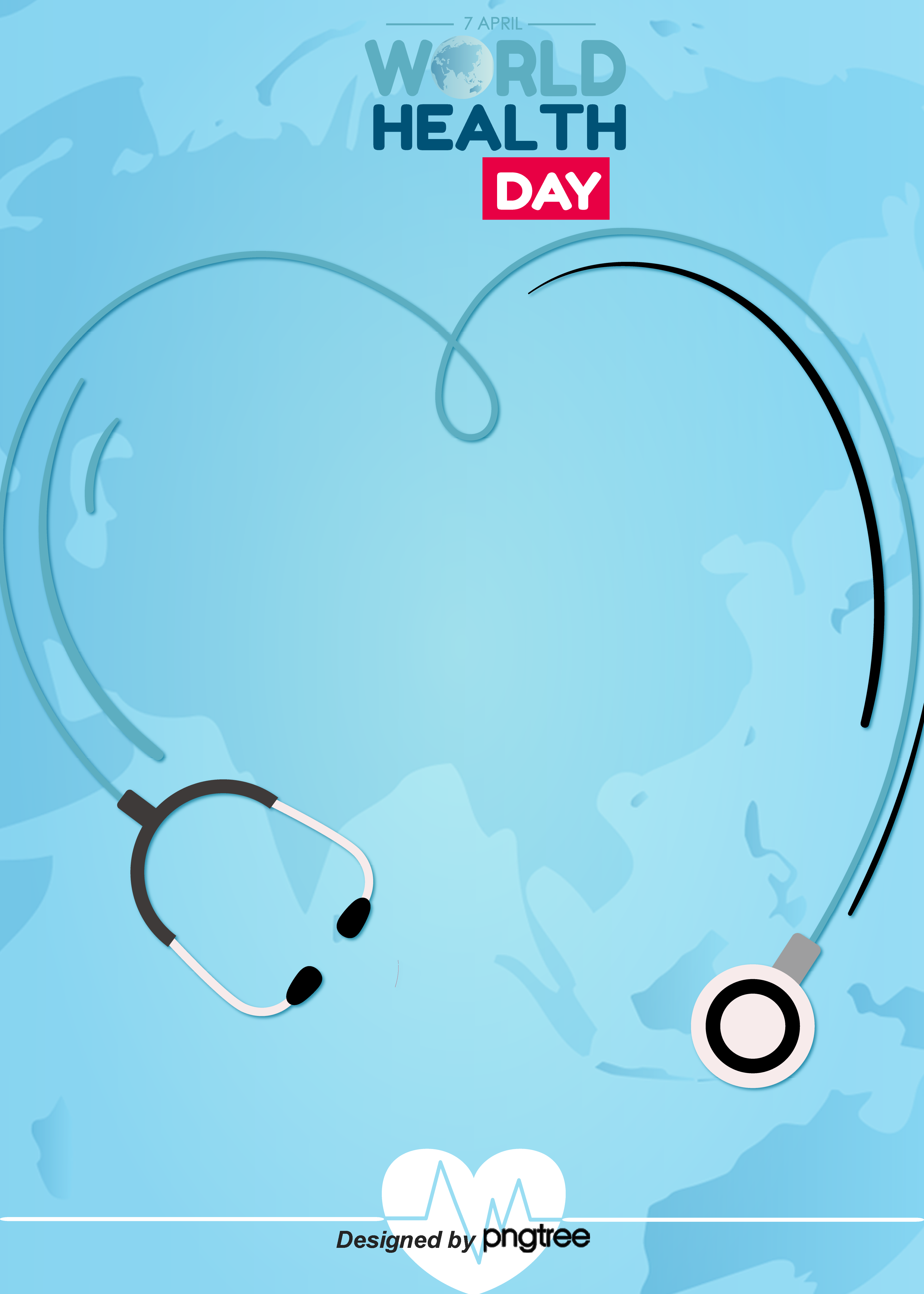 世界卫生日蓝色背景图片