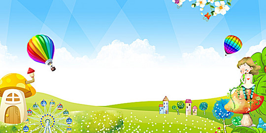 托管班彩色童趣幼儿园背景-成套png-素材图片