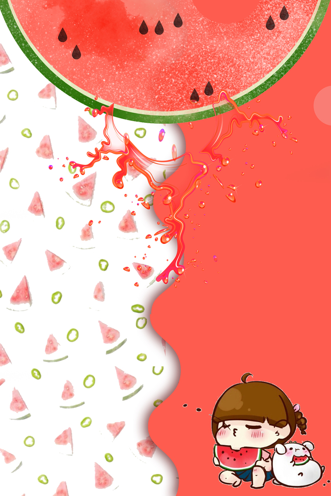 夏季美味西瓜水果广告背景图片