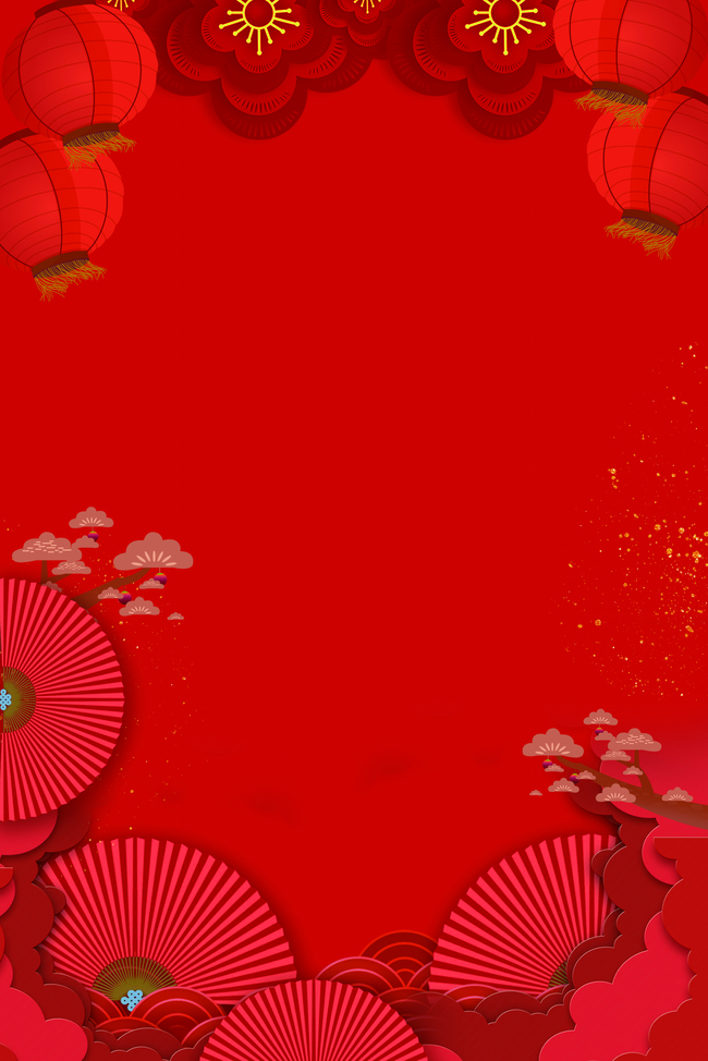 新年春节喜庆红色海报背景图片