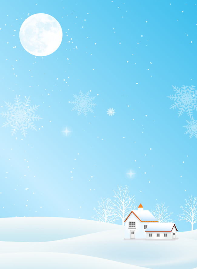 创意小清新冬天雪景海报背景图片