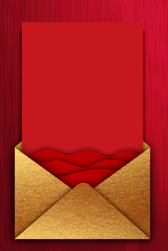 红色背景金色信封邀请函背景图片