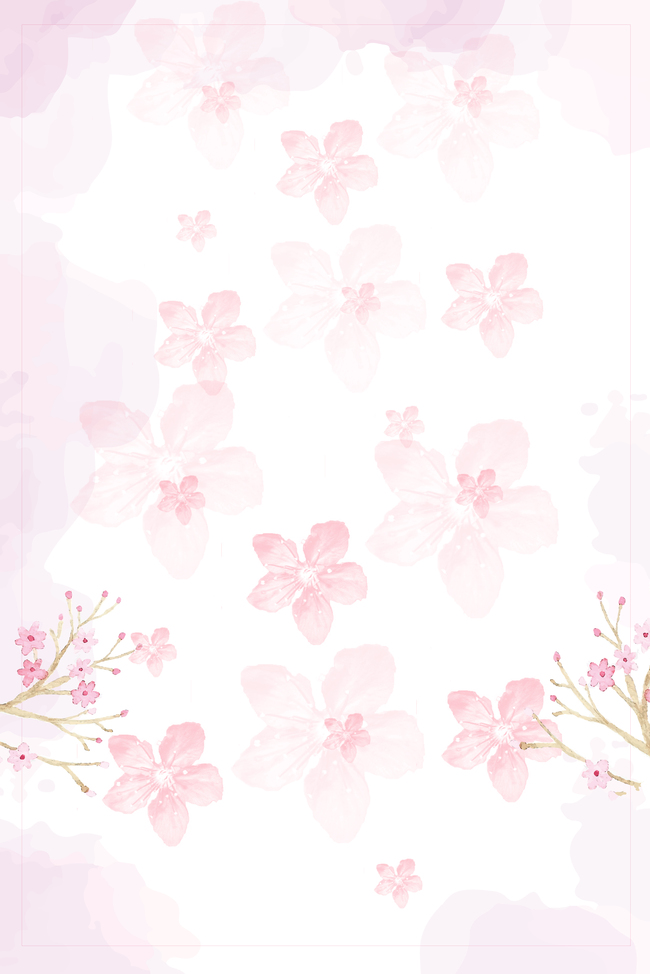樱花季简约清新樱花花瓣底纹海报背景图片