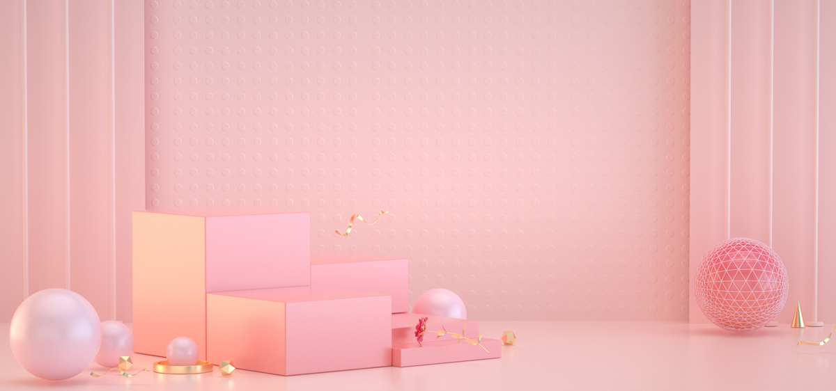 C4D粉色通用简约母亲节banner背景图片