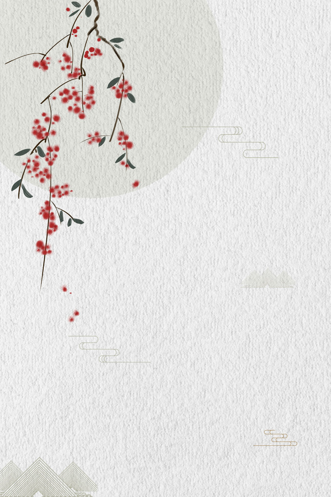 中国风花卉云纹古典广告背景图片