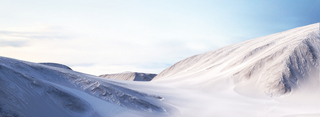 冰雪世界海报模板_C4D冰雪世界山峰背景