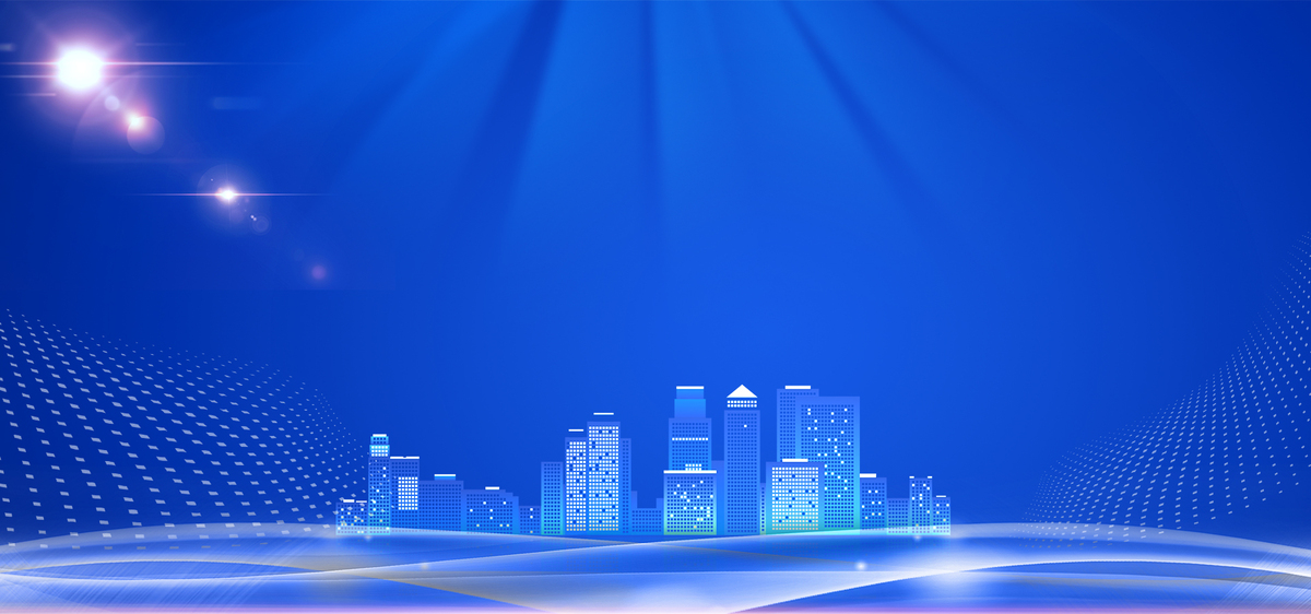 企业会议蓝色光效城市流光展板图片