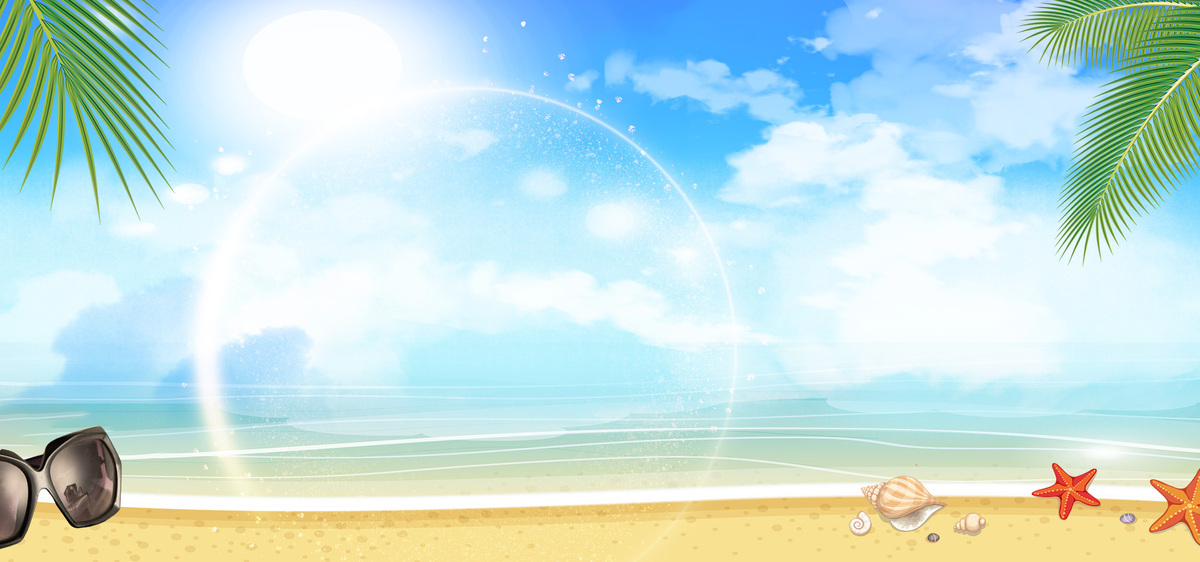 夏季阳光沙滩防晒背景图片