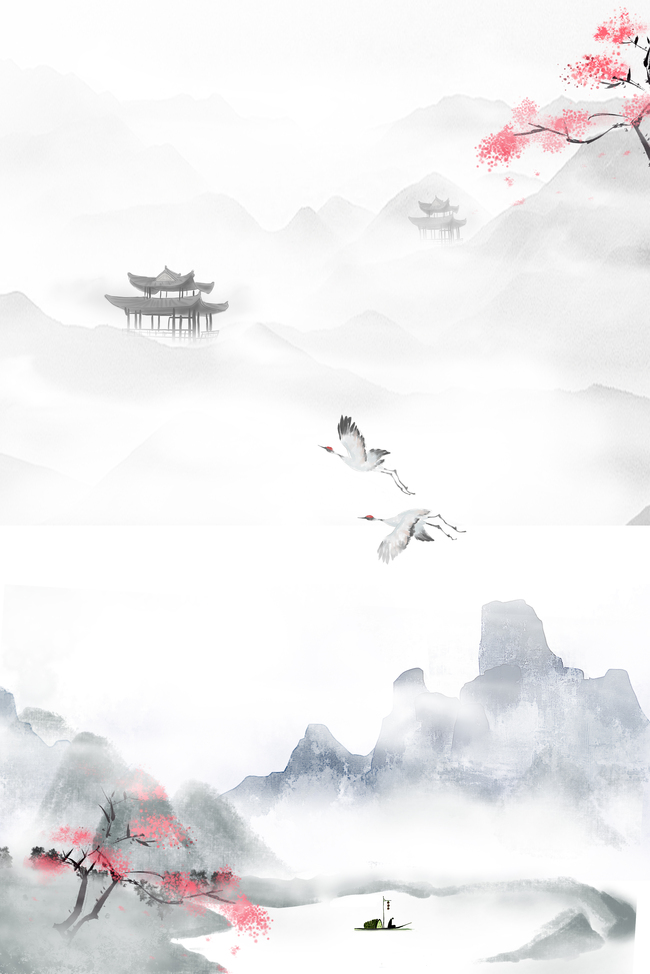 原创合成中国风武侠游戏背景图片