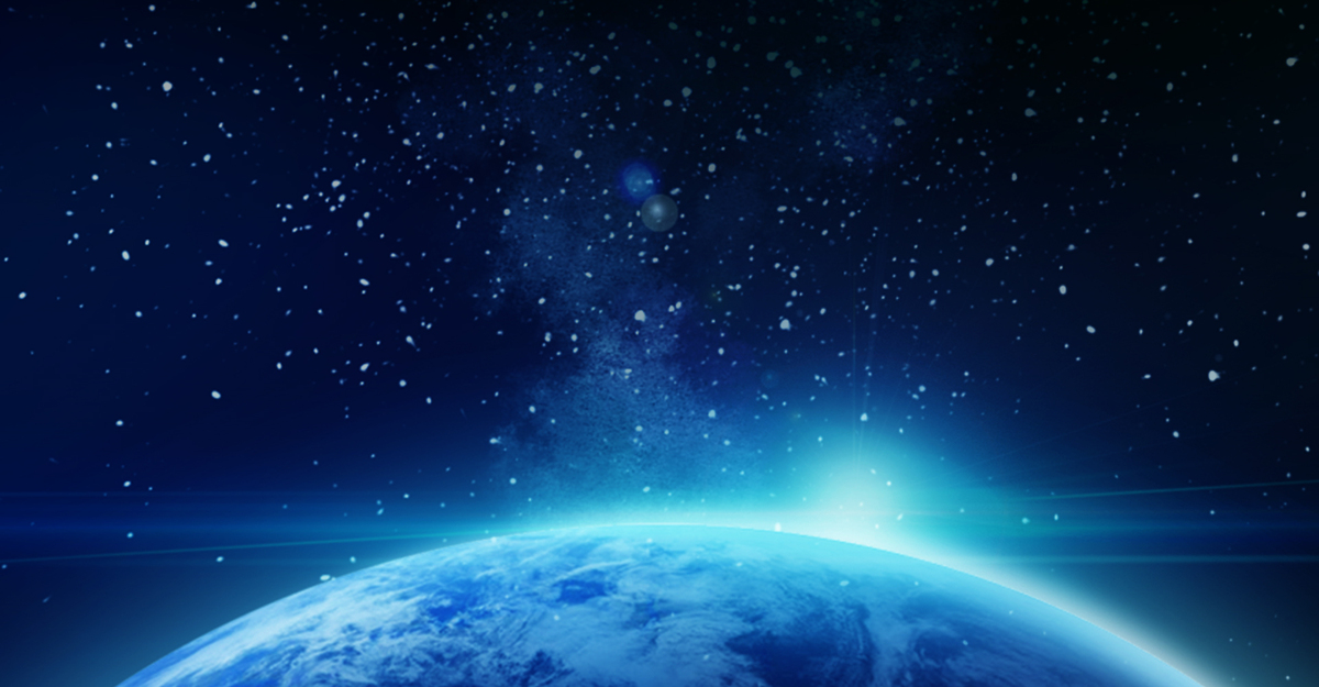 蓝色科技星空宇宙大气背景海报图片