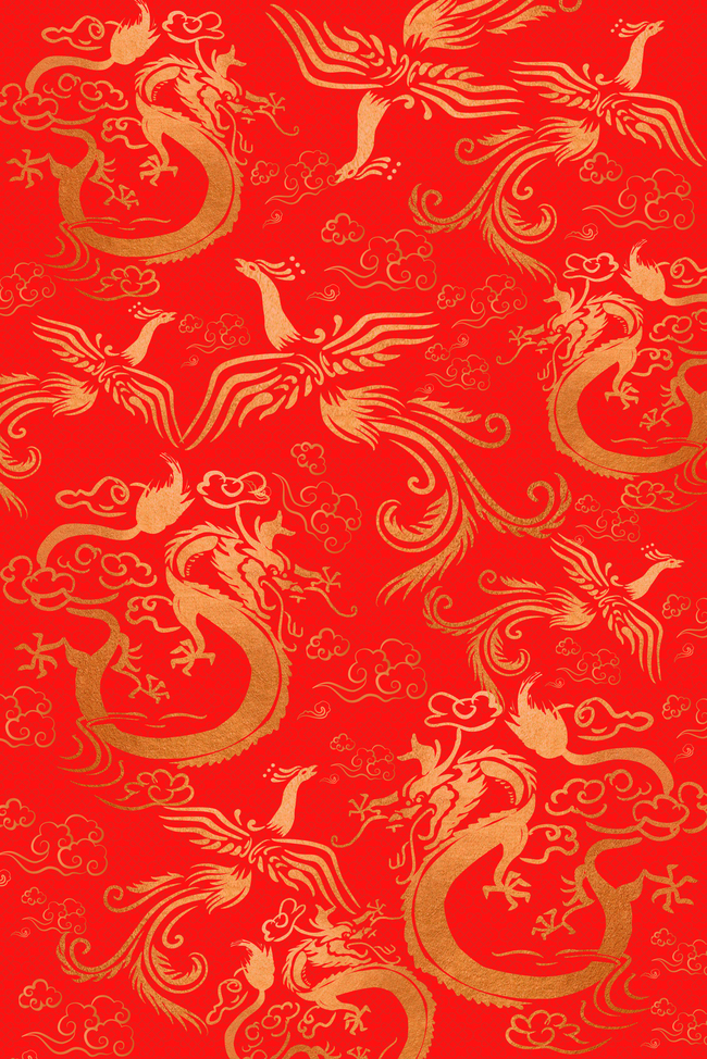 中国风红色龙凤呈祥背景图片