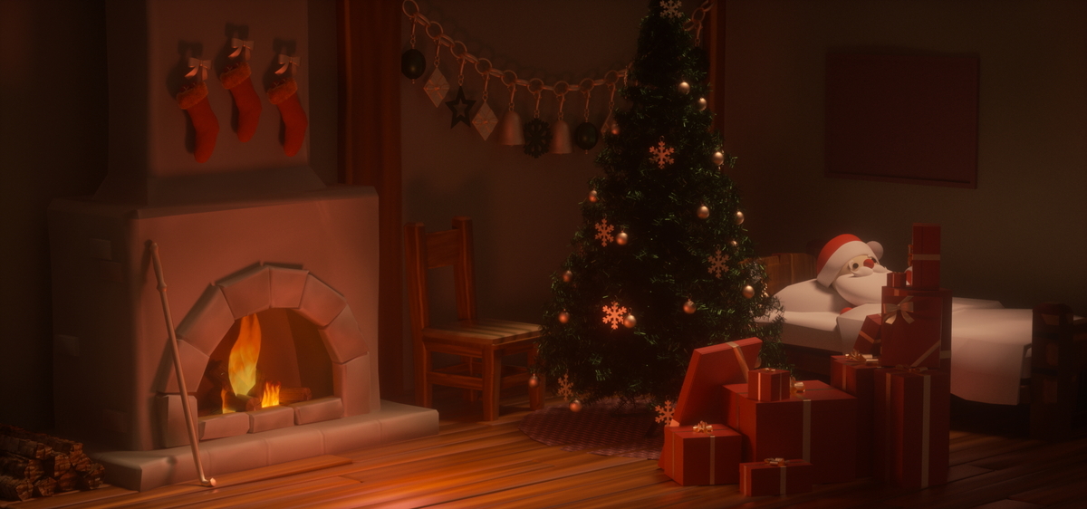 C4D温馨圣诞节背景图片