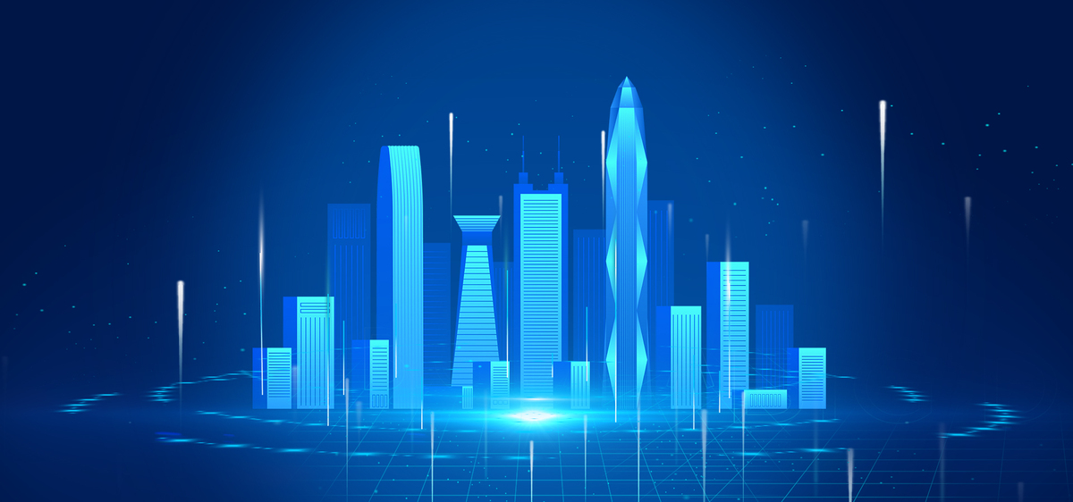 深圳蓝色科技城市建筑背景图片