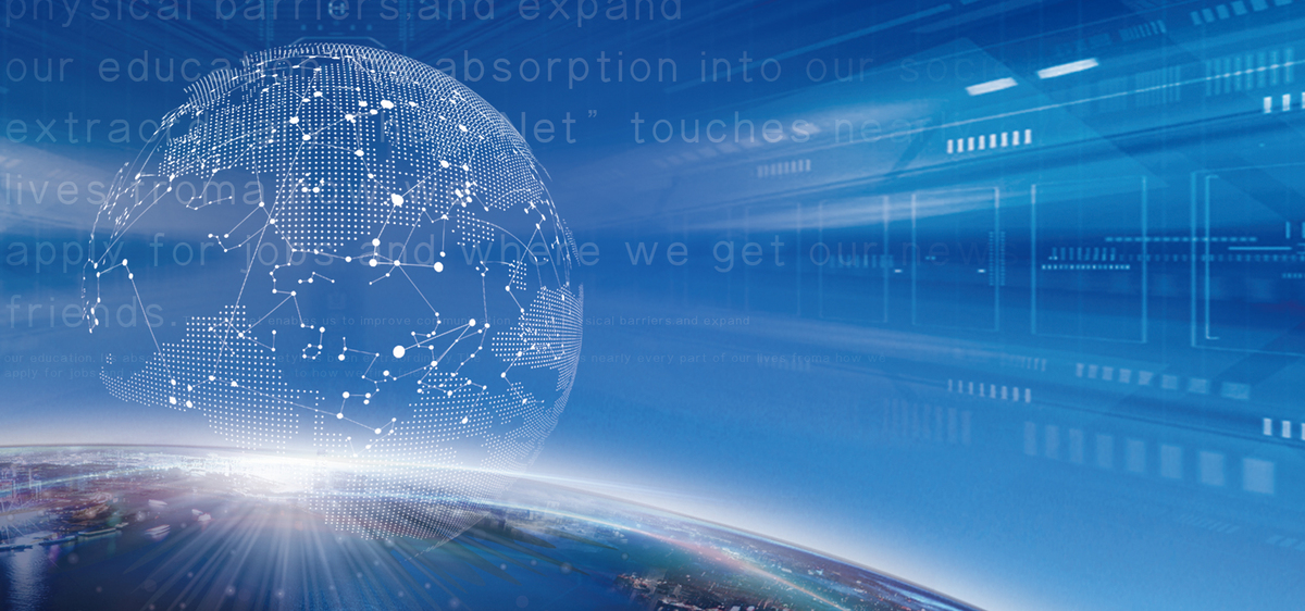 智能科技数字网络线蓝色地球科技感背景图片