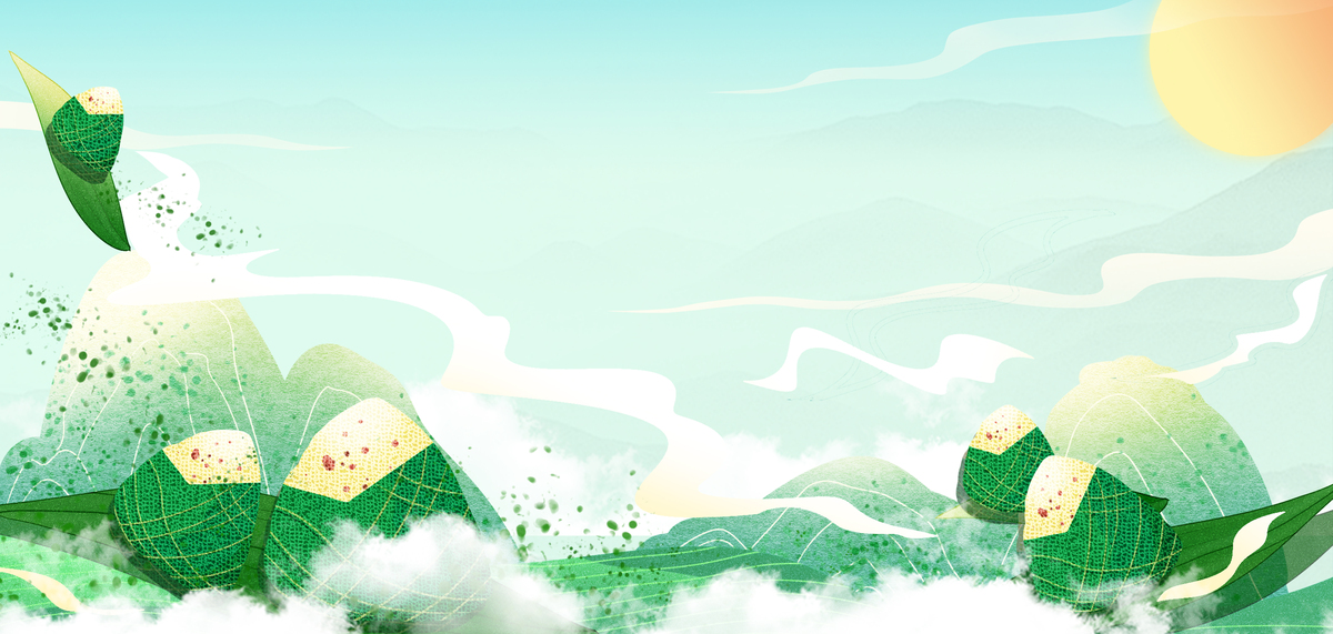 端午节粽子绿色国风端午海报图片