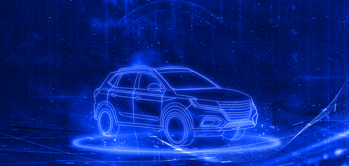 智能驾驶汽车新能源车蓝色简约智能汽车背景图片