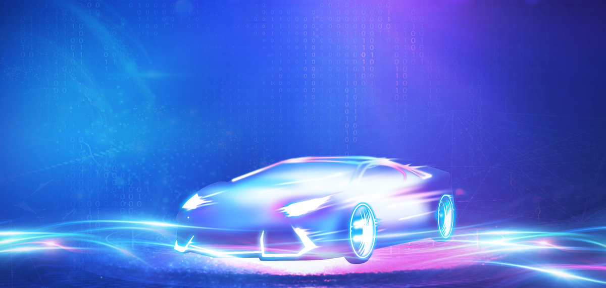 智能驾驶汽车新能源车彩色科技智能海报图片