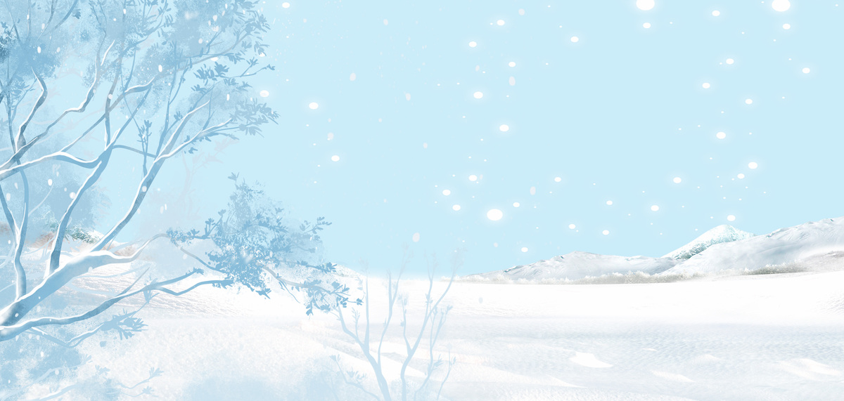 创意雪地冬天浅蓝色简约插画风背景图片