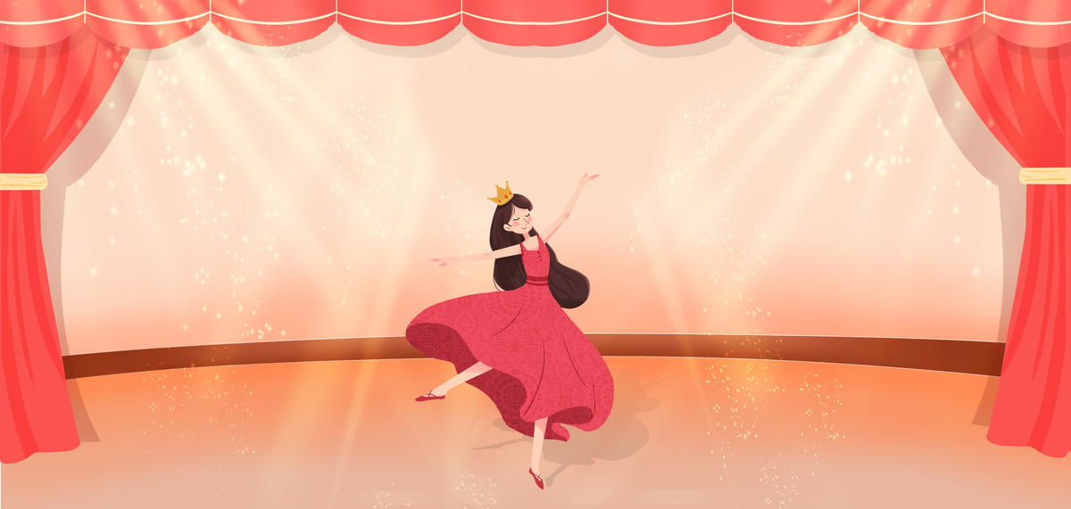 舞蹈舞台卡通背景图片